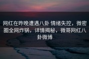 网红在昨晚遭遇八卦 情绪失控，微密圈全网炸锅，详情揭秘，微哥网红八卦微博
