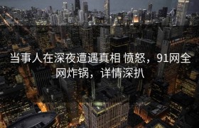 当事人在深夜遭遇真相 愤怒，91网全网炸锅，详情深扒