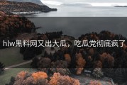 hlw黑料网又出大瓜，吃瓜党彻底疯了
