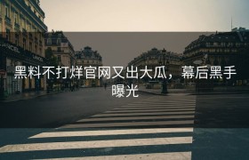 黑料不打烊官网又出大瓜，幕后黑手曝光