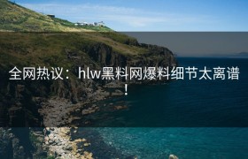 全网热议：hlw黑料网爆料细节太离谱！