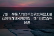 了解！神秘人的白羊影院竟然登上蘑菇影视在线观看热搜，热门网友直呼过瘾