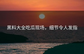 黑料大全吃瓜现场，细节令人发指