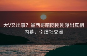 大V又出事？墨西哥暗网刚刚曝出真相内幕，引爆社交圈
