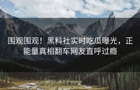 围观围观！黑料社实时吃瓜曝光，正能量真相翻车网友直呼过瘾