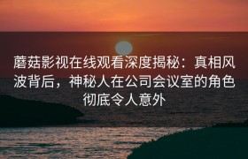 蘑菇影视在线观看深度揭秘：真相风波背后，神秘人在公司会议室的角色彻底令人意外