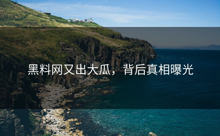 黑料网又出大瓜，背后真相曝光