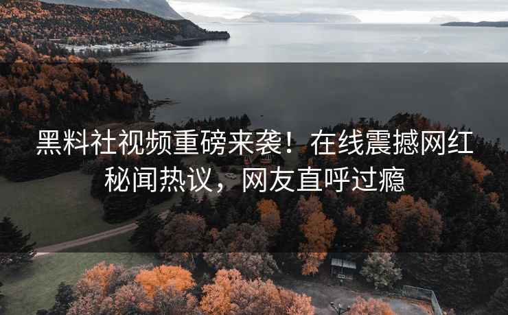 黑料社视频重磅来袭！在线震撼网红秘闻热议，网友直呼过瘾