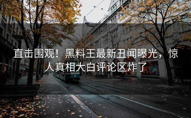 直击围观！黑料王最新丑闻曝光，惊人真相大白评论区炸了