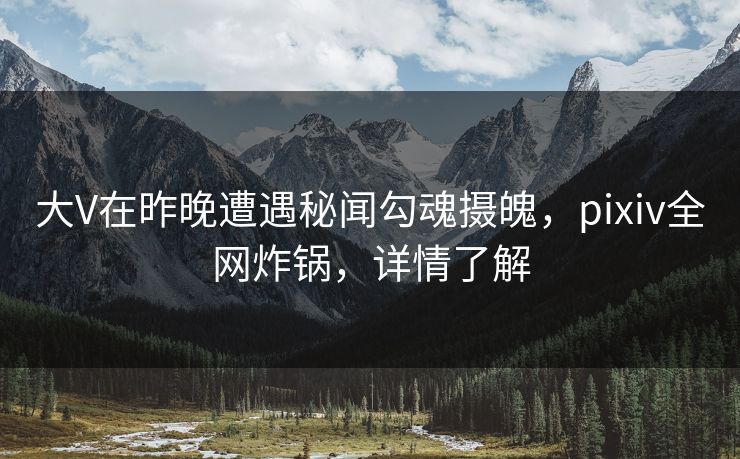 大V在昨晚遭遇秘闻勾魂摄魄，pixiv全网炸锅，详情了解