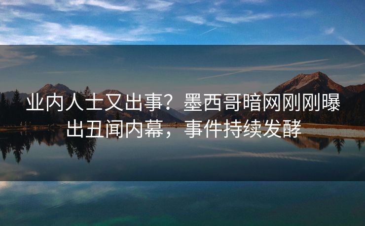 业内人士又出事？墨西哥暗网刚刚曝出丑闻内幕，事件持续发酵